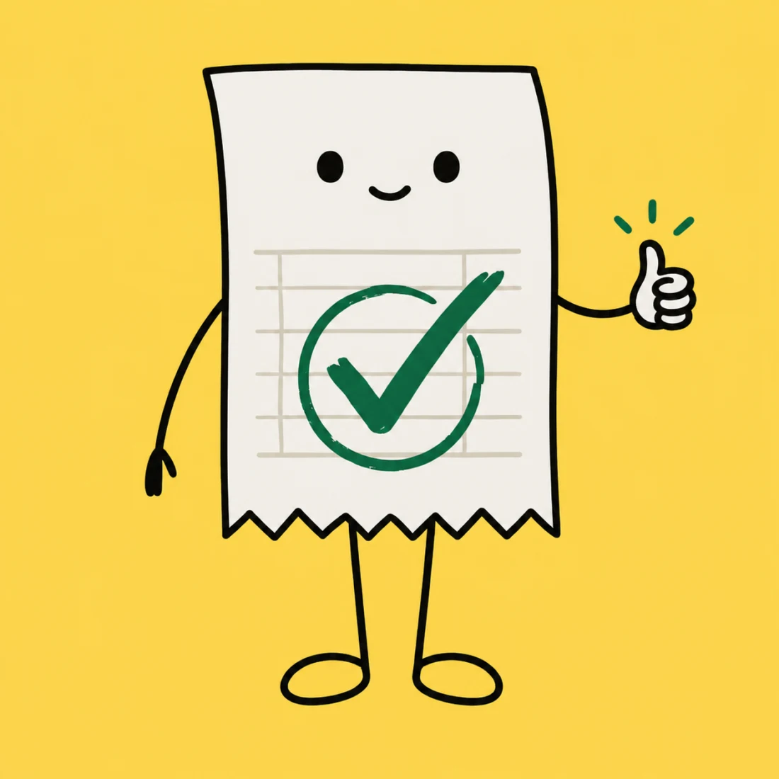 SEO Receipts proof clerk giving a thumbs-up