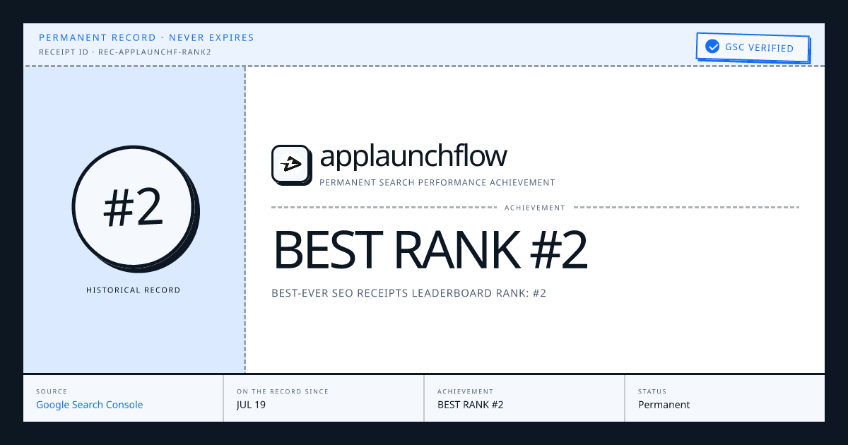 applaunchflow: BEST RANK #2