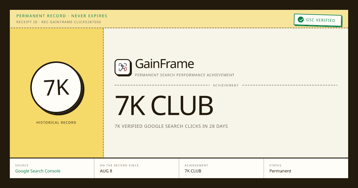 GainFrame: 7K CLUB