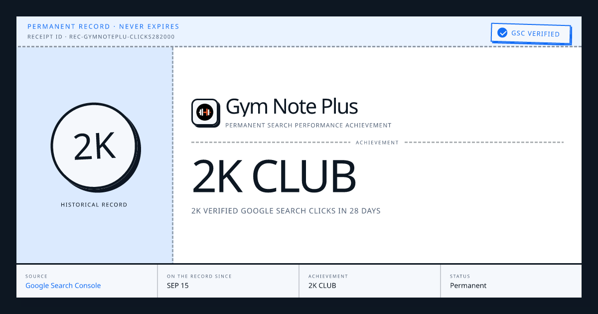 Gym Note Plus: 2K CLUB