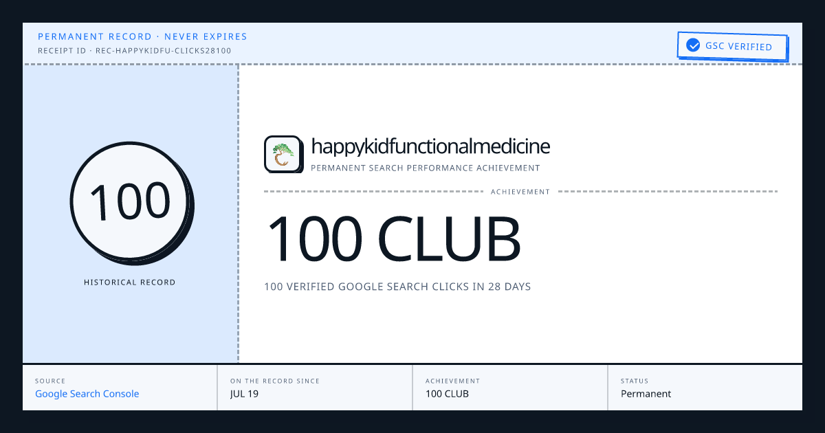 happykidfunctionalmedicine: 100 CLUB