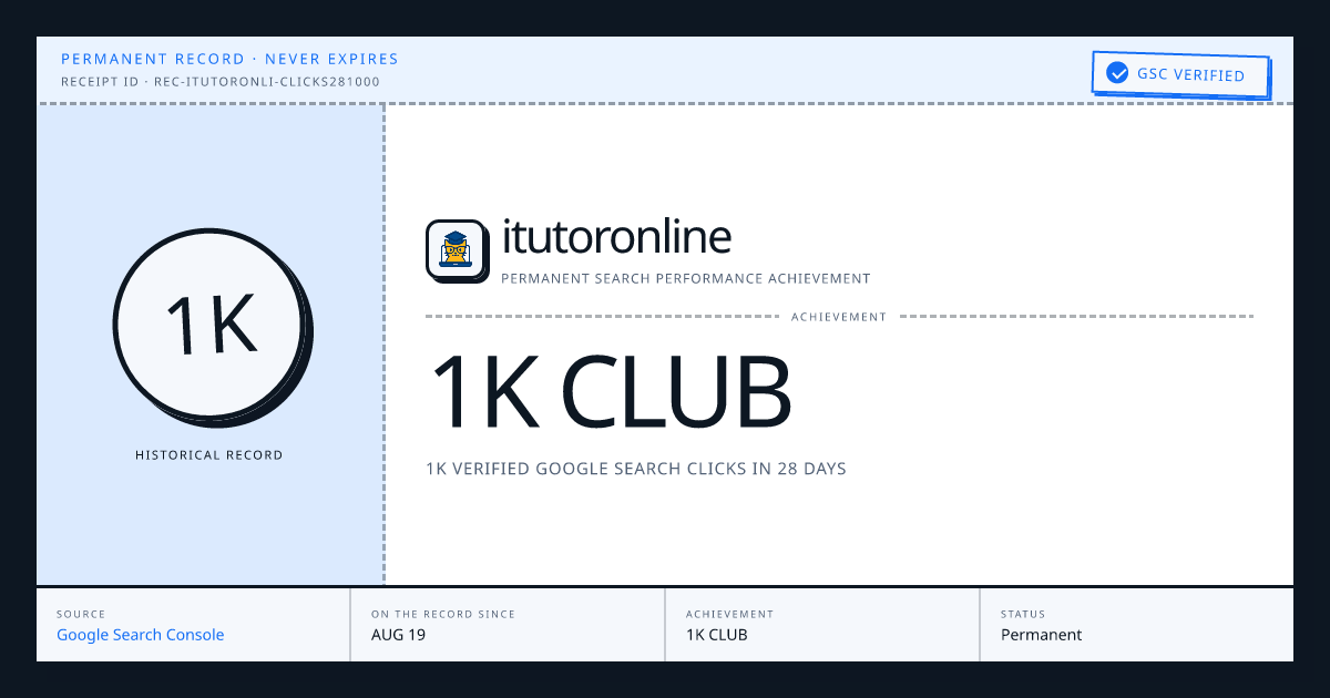itutoronline: 1K CLUB