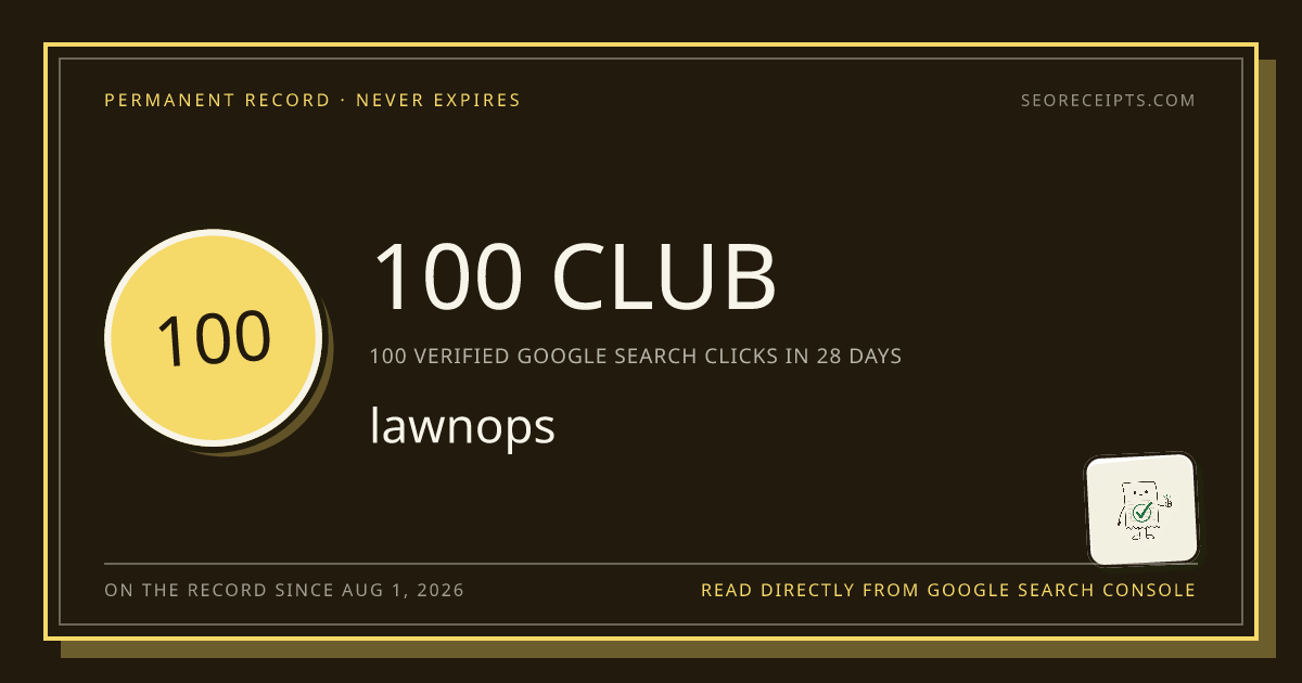 lawnops: 100 CLUB