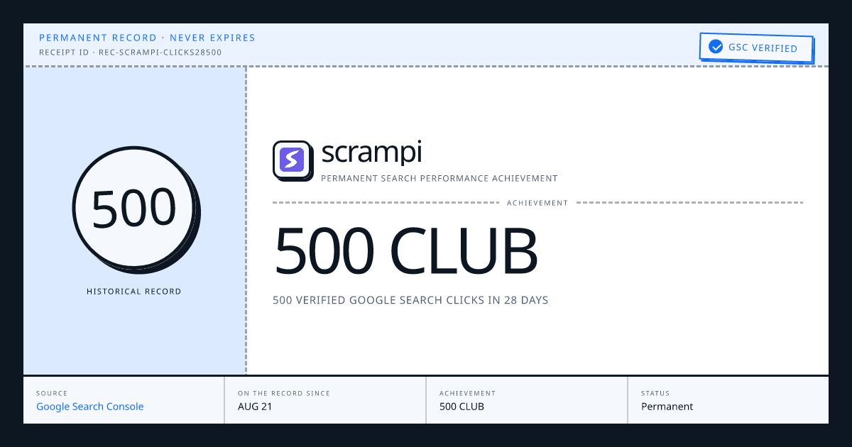 scrampi: 500 CLUB