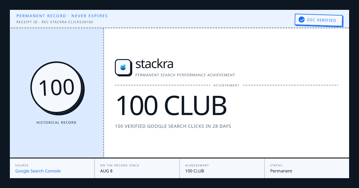 stackra: 100 CLUB