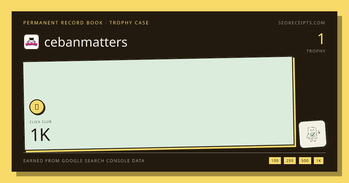 cebanmatters's trophy case: 1 trophy